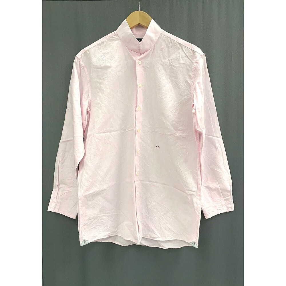 Jade Thomas Mason Bespoke Long Sleeve Cotton Shirt Neck 17” Pink OOAK Luxury Ivy